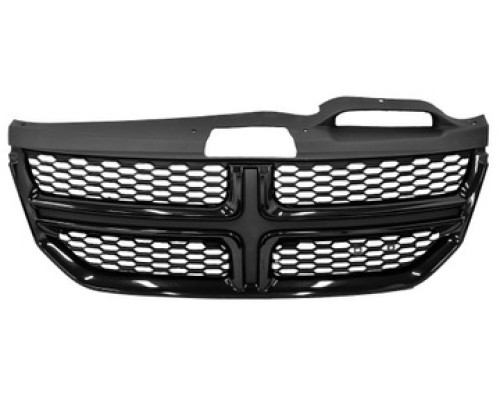 Решітка радіатора бампера ЧОРНА ГЛЯНЦЕВА DODGE JOURNEY 2011 2012 2013 2014 2015 2016 2017 2018 2019 2020